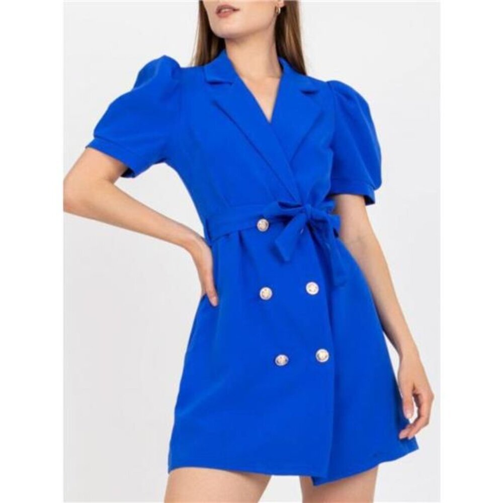 Blazer Style Tie Waist Mini Dress